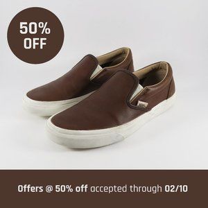 Vans Off The Wall Slip On Leather Loafer Shoes | 8